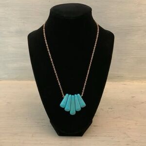 Plunder Faux Turquoise Gold Necklace‎ Good Condition